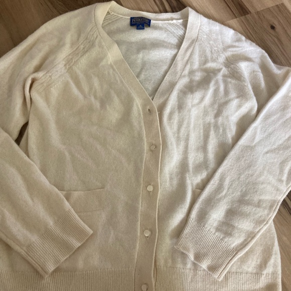 Pendleton Sweaters - Pendleton Womens Beige Cashmere Cardigan Button Sweater Medium Petite